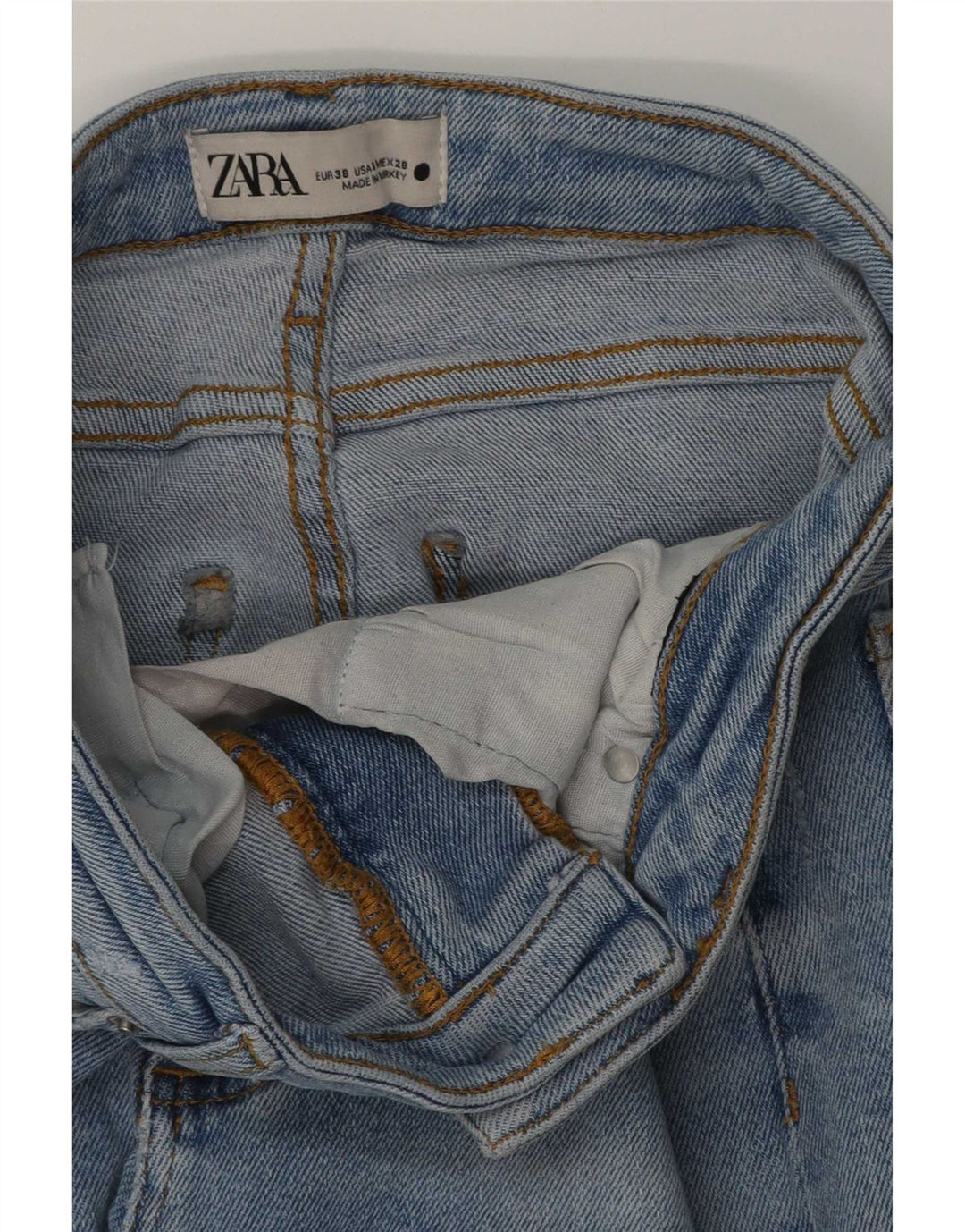 Jeans skinny effetto invecchiato da donna Zara EU 38 Small W28 L30 Blu
