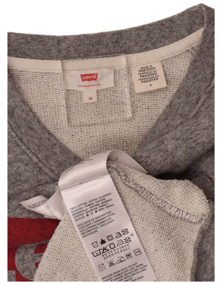 Felpa grafica da donna Levi's UK 14 Cotone grigio medio