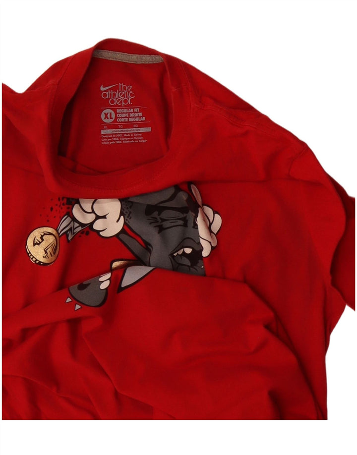 T-shirt grafica Nike da uomo con vestibilità regolare, XL, rossa