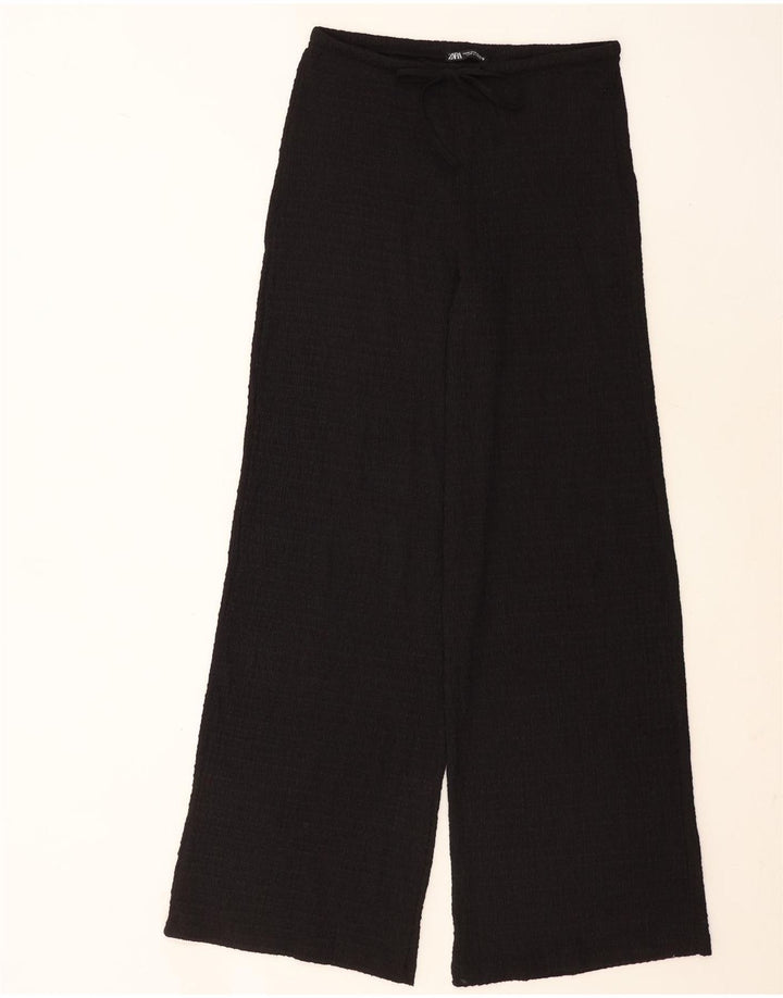 Pantaloni casual a gamba larga da donna Zara medi W28 L31 poliestere nero