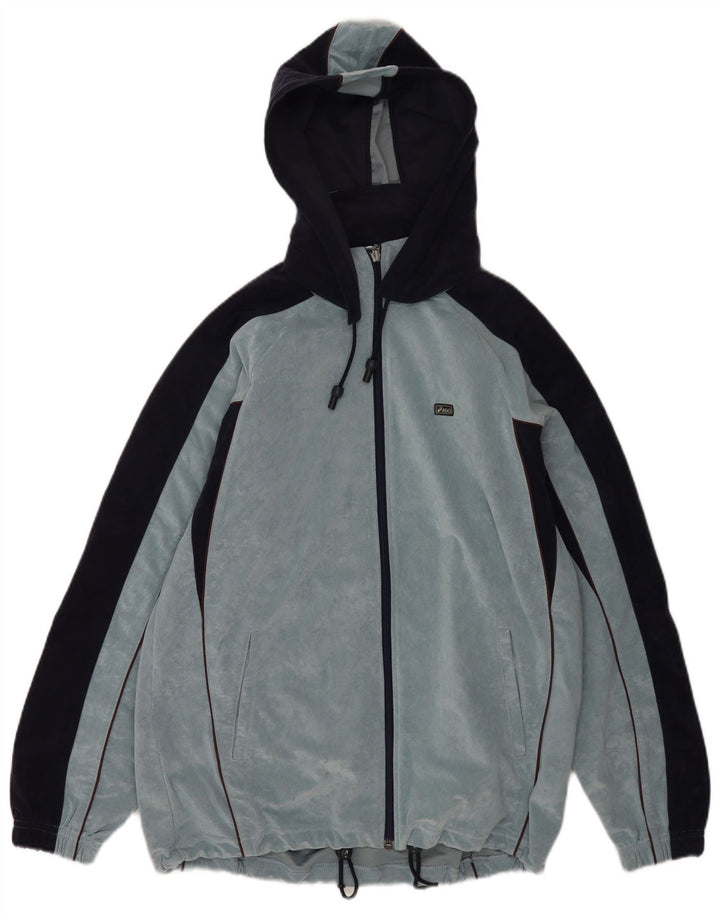 Asics Giacca da uomo in velluto con cappuccio, tuta in velluto, colore blu medio
