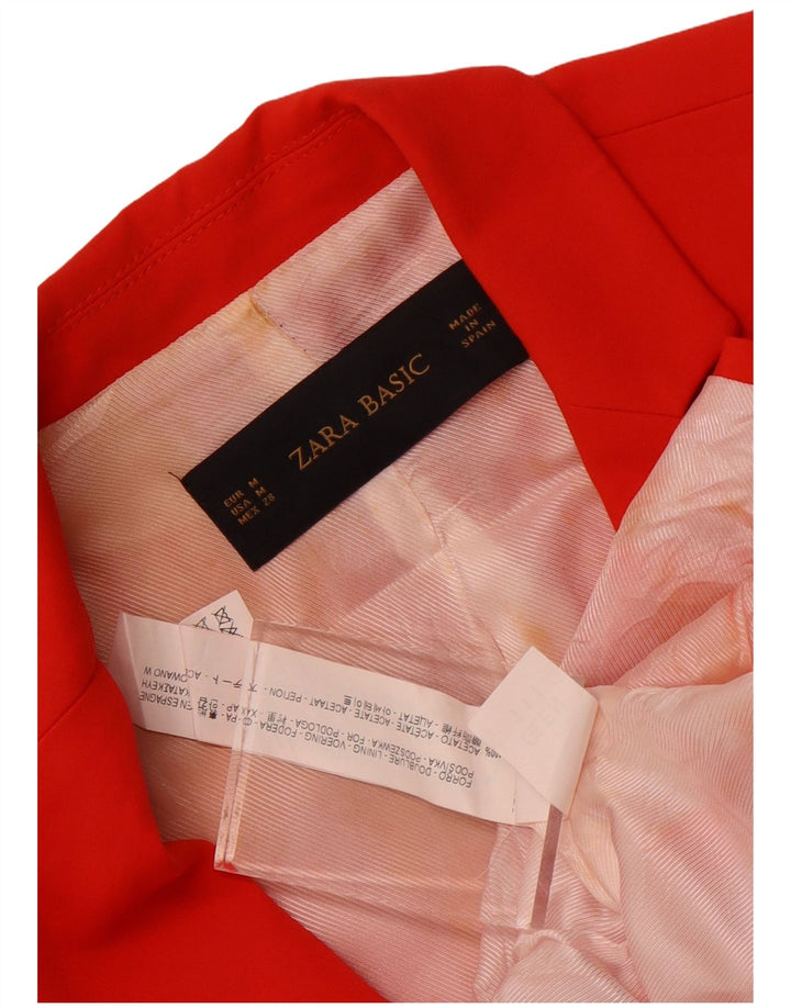 Giacca blazer a 1 bottone da donna Zara UK 38 acetato rosso medio