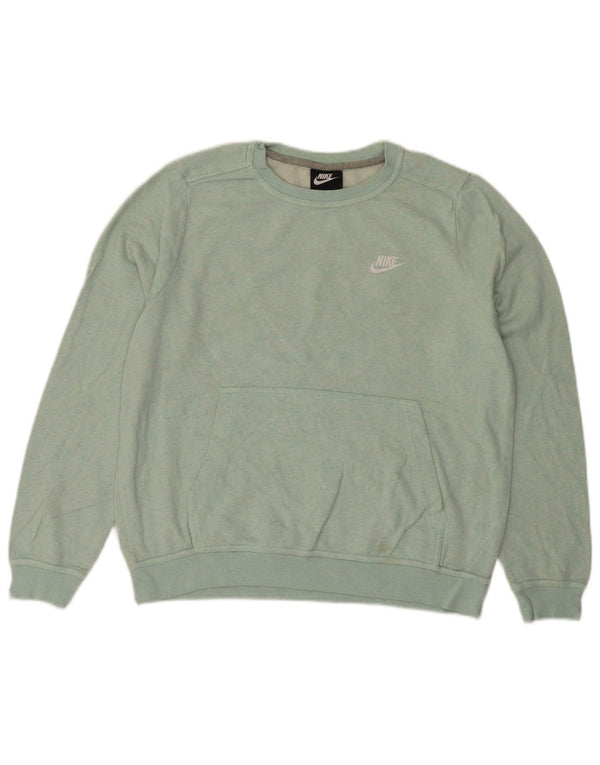 Felpa da donna NIKE maglione UK 14 cotone blu medio