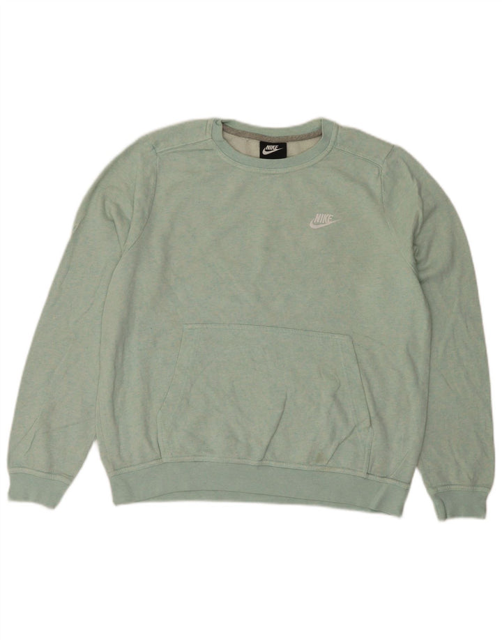 Felpa da donna NIKE maglione UK 14 cotone blu medio
