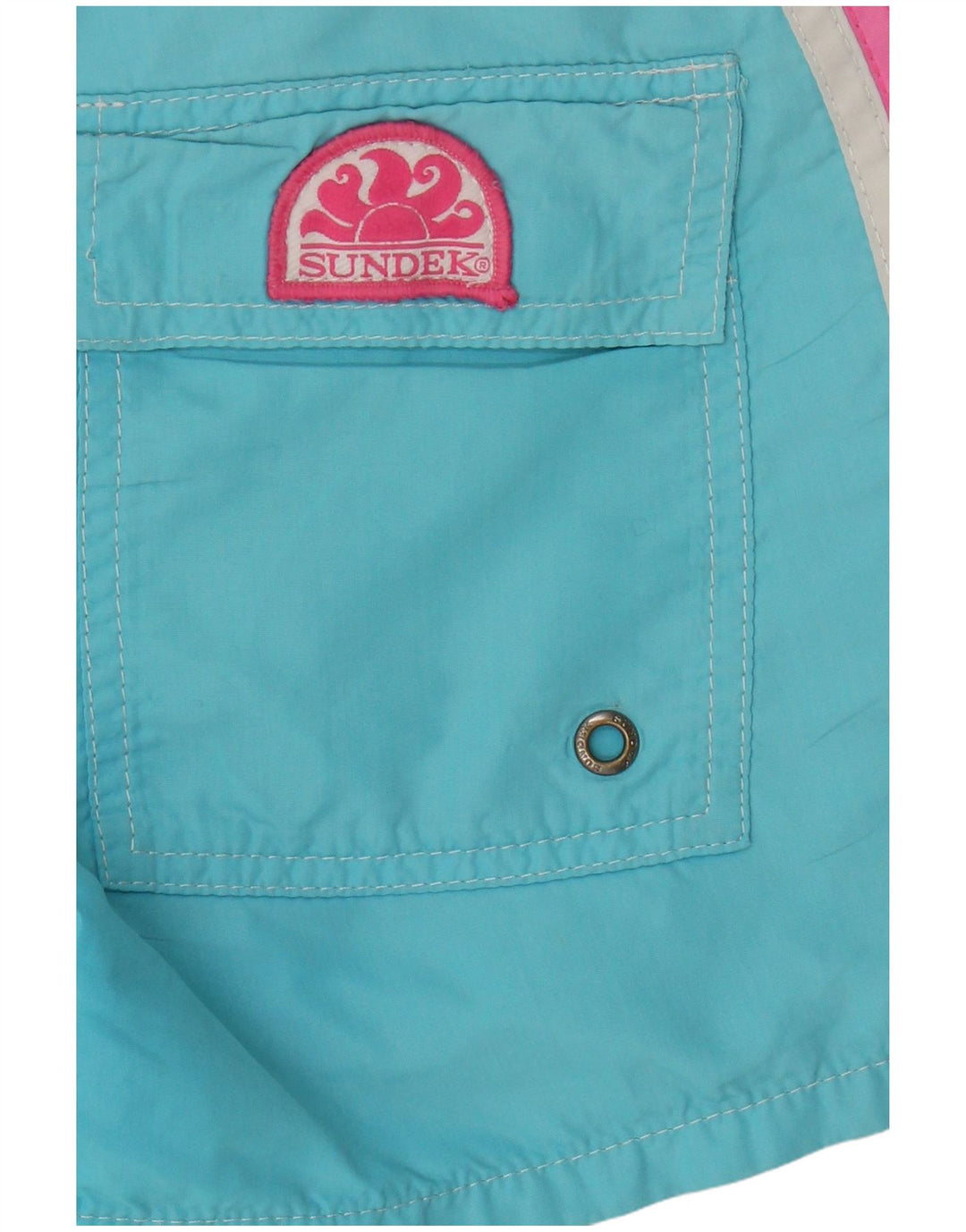 Pantaloncini da bagno grafici da uomo Sundek piccoli turchese