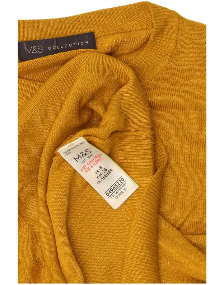 Maglione cardigan oversize da donna Marks & Spencer UK 8 piccolo giallo