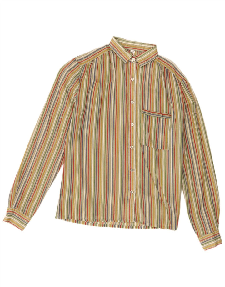 Camicia vintage da donna EU 33 XS verde a righe
