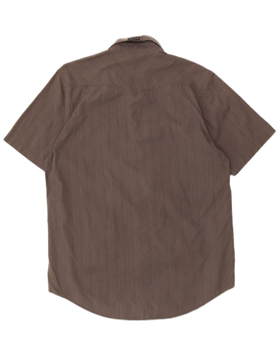 Camicia a maniche corte da uomo Volcom Large in cotone gessato grigio