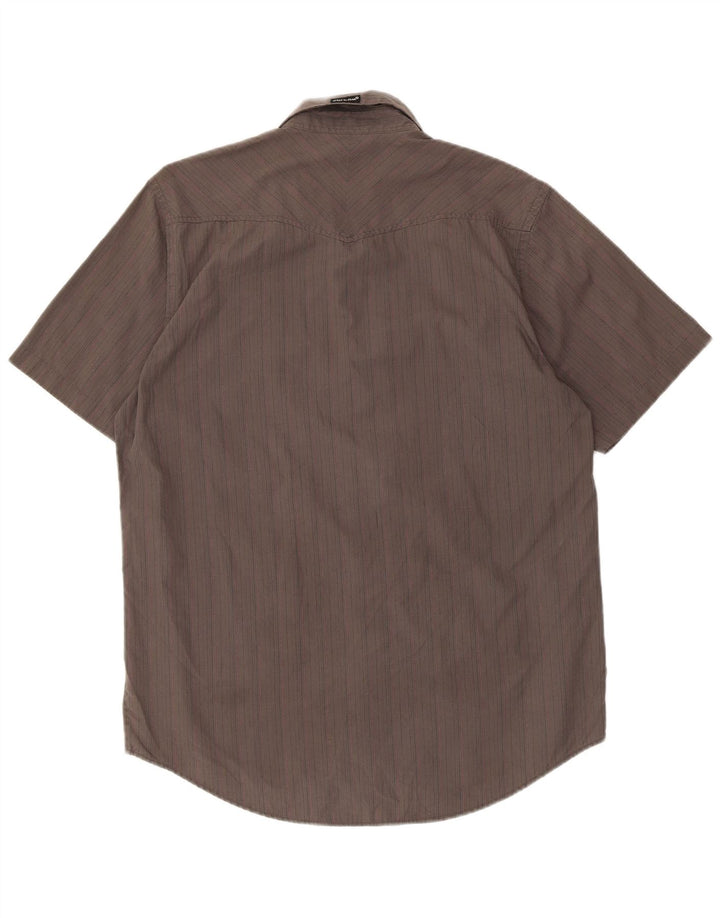Camicia a maniche corte da uomo Volcom Large in cotone gessato grigio