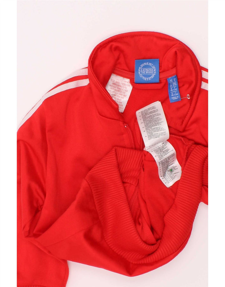 Giacca da ginnastica grafica da ragazzo Adidas 2-3 anni in poliestere rosso
