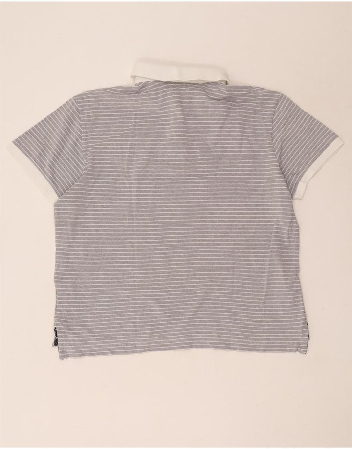 Polo da uomo Lotto Large in cotone a righe blu