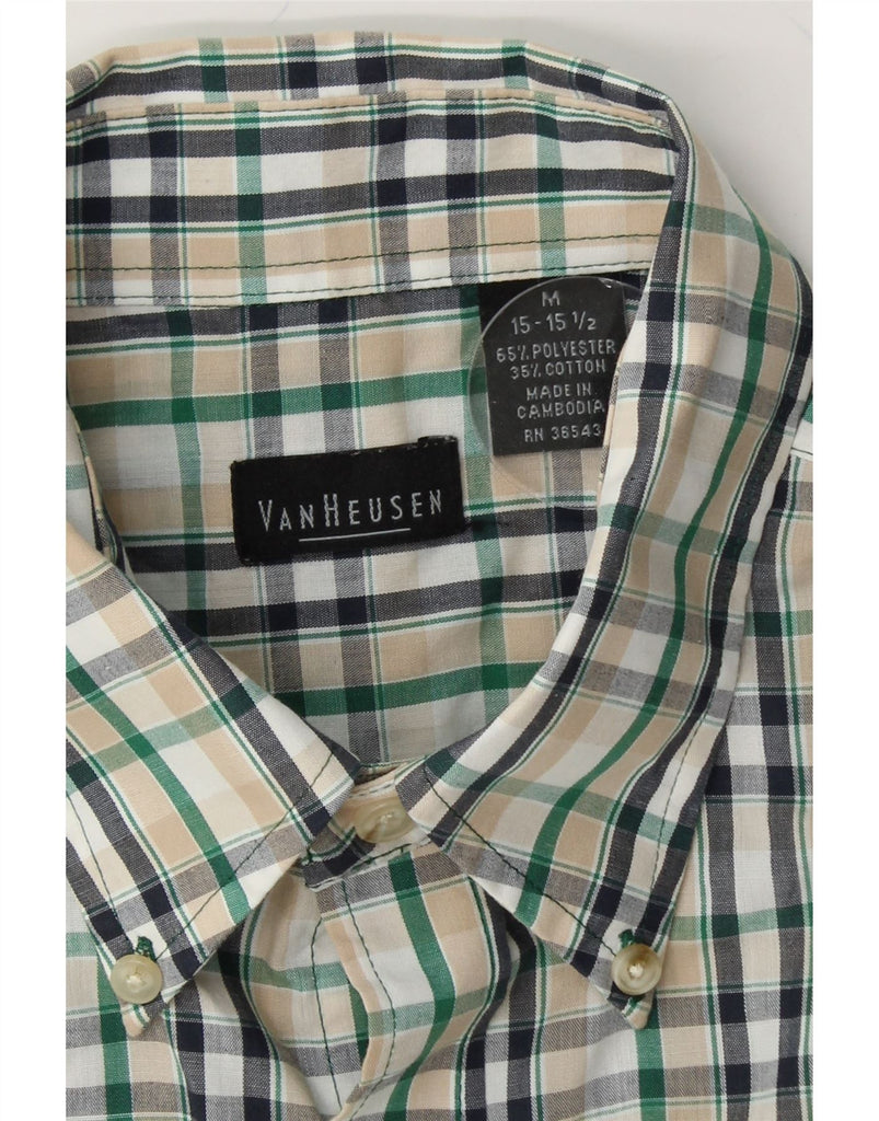 VAN HEUSEN Mens Shirt Size 15 15 1/2 Medium Multicoloured Check Vintage Van Heusen and Second-Hand Van Heusen from Messina Hembry 