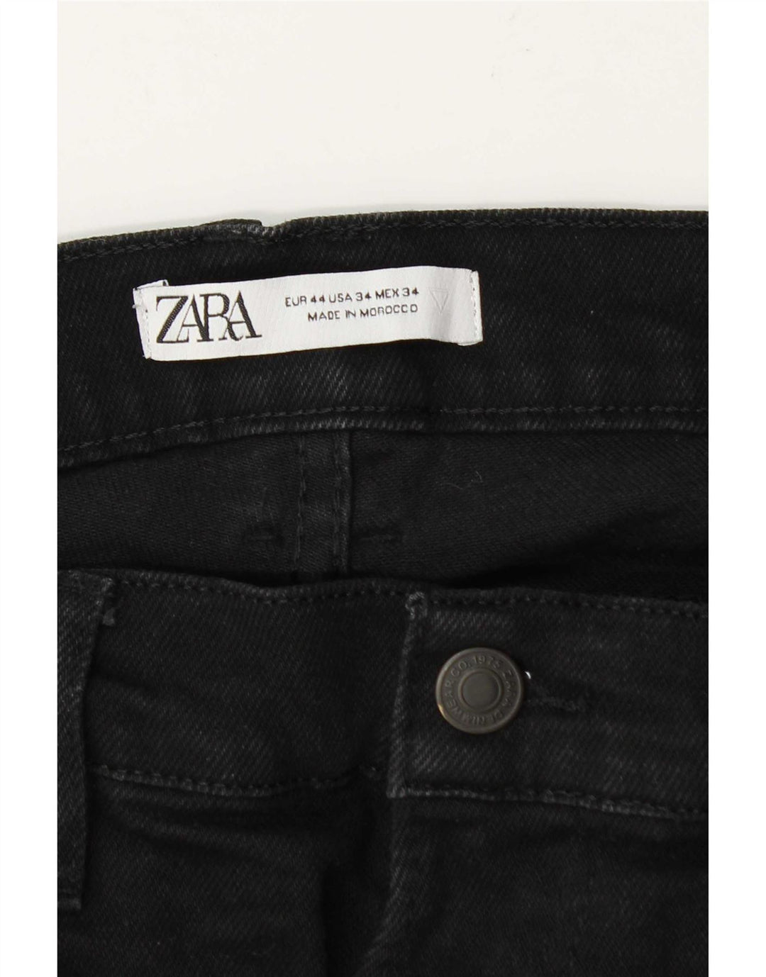 Jeans slim da uomo Zara EU 44 Large W34 L31 Nero