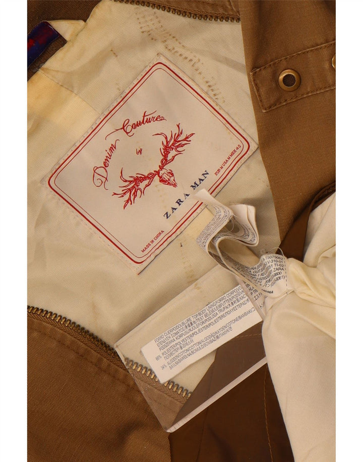 Giubbotto bomber da uomo Zara UK 38 Poliestere color block marrone medio