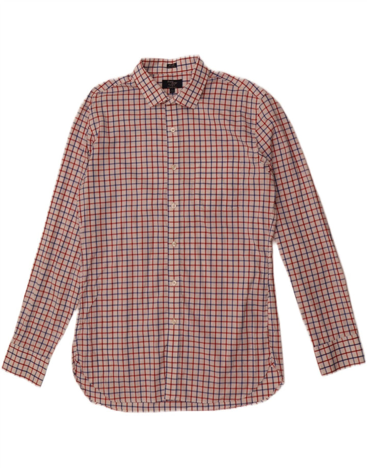 Camicia Thompson da uomo J. Crew taglia 16 16 1/2 grande quadretto bianco