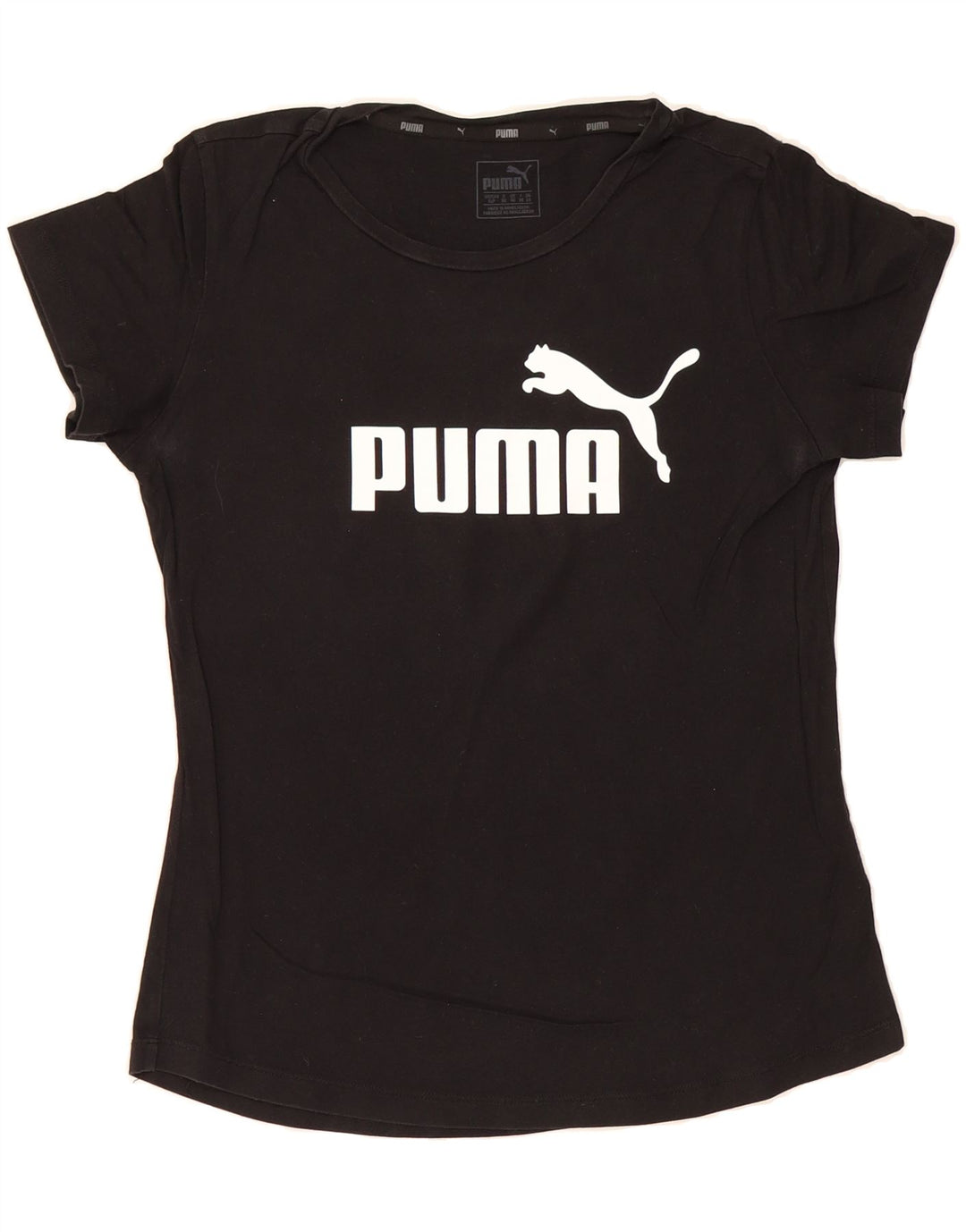 PUMA Womens Graphic T-Shirt Top UK 10 Small Black Vintage Puma and Second-Hand Puma from Messina Hembry 