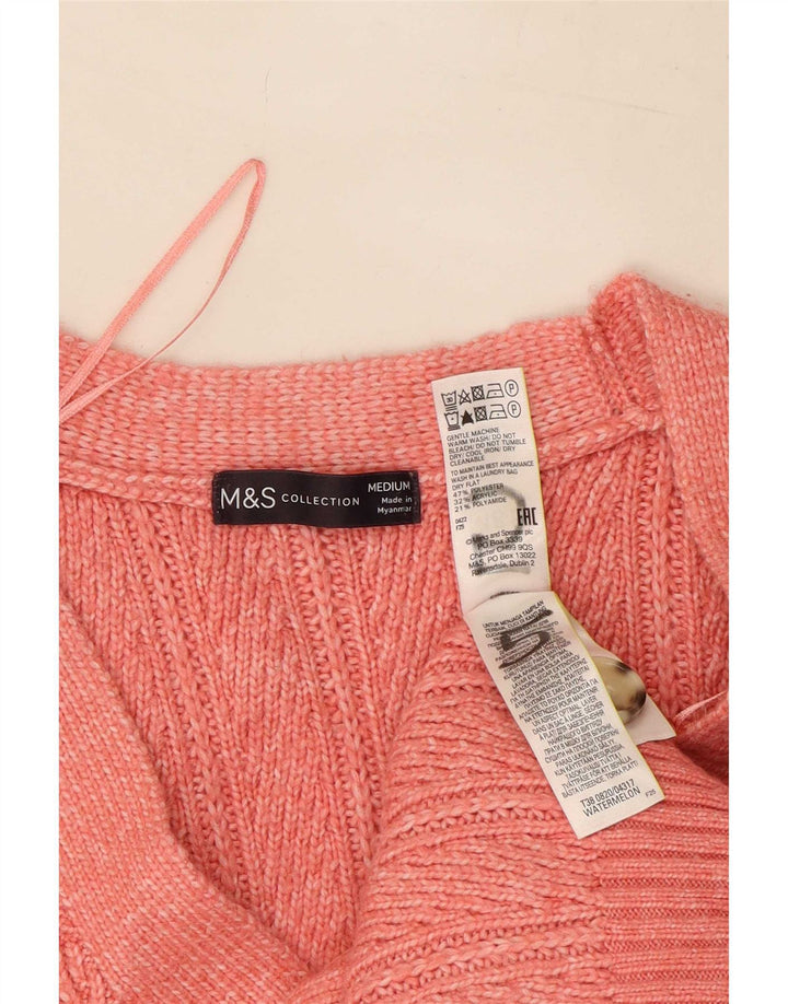 Maglione cardigan da donna Marks & Spencer UK 14 Poliestere rosa medio