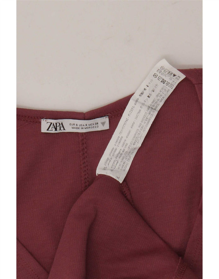 Vestito aderente da donna Zara UK 8 piccolo poliestere rosa