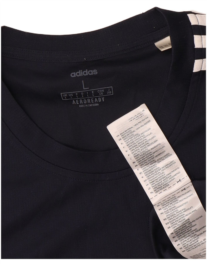 T-shirt Adidas Aeroready da uomo, grande, in poliestere blu navy