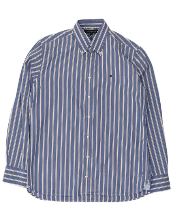 Camicia da uomo Tommy Hilfiger in cotone a righe blu medio