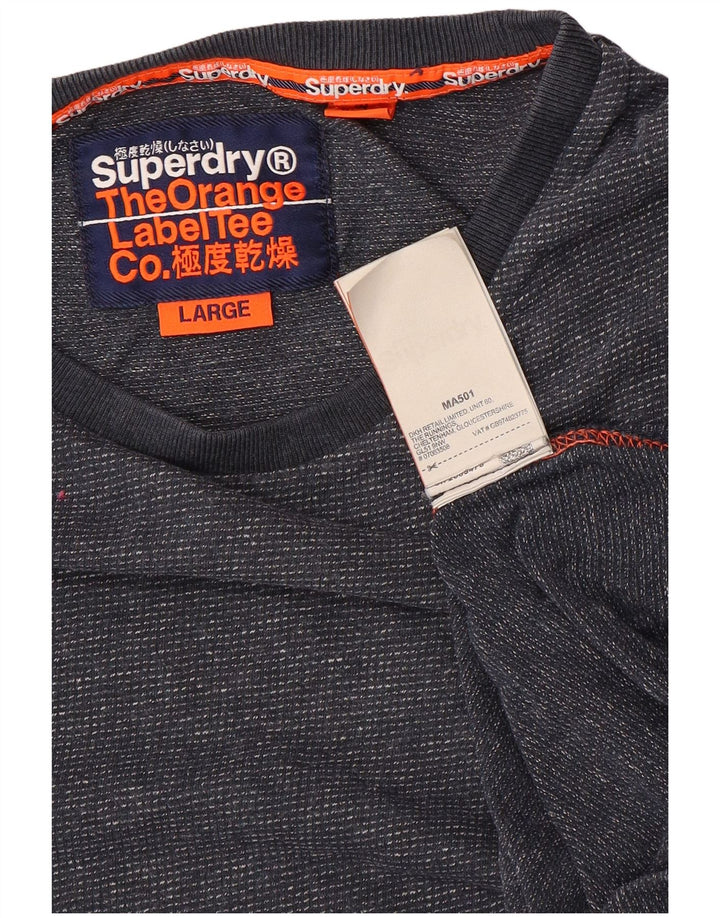 T-shirt da uomo Superdry Top Large in cotone blu navy