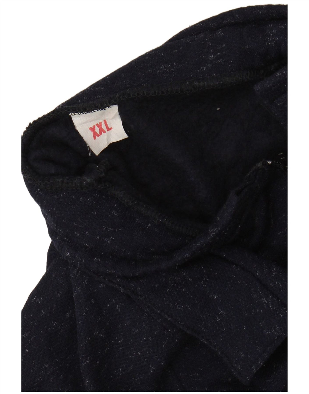 Maglione da donna VINTAGE con collo con zip UK 20 2XL Cotone screziato blu navy