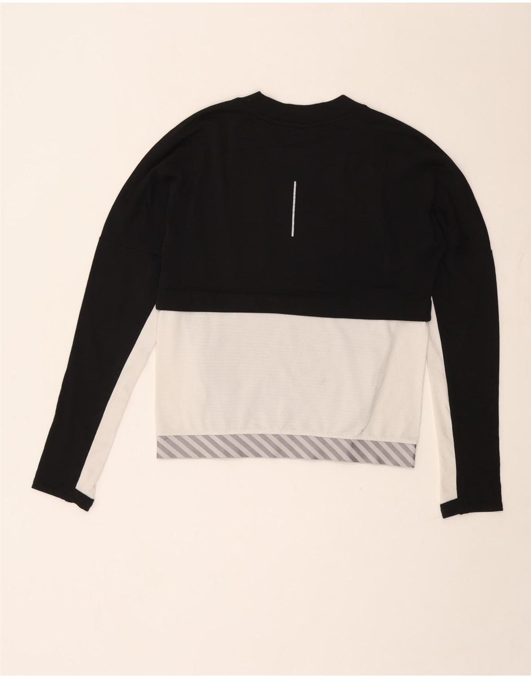 Maglia da running Nike da donna a maniche lunghe UK 6 XS poliestere color block nero