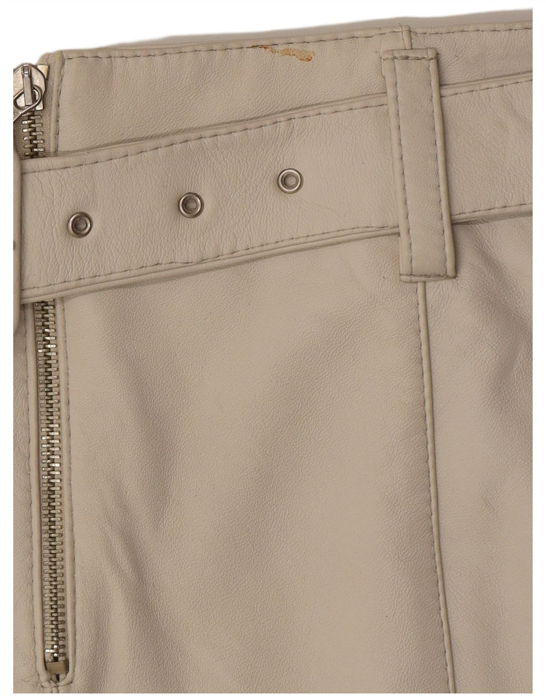 Gonna in pelle da donna VINTAGE IT 44 media W28 in pelle grigia