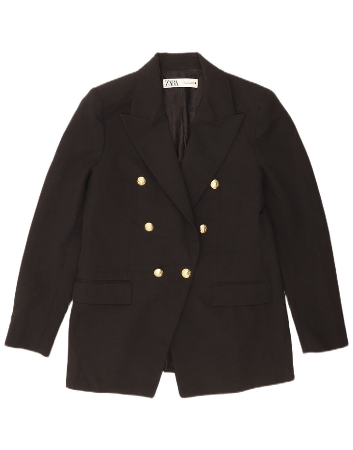 Giacca blazer doppiopetto da donna Zara UK 16 grande poliestere nero