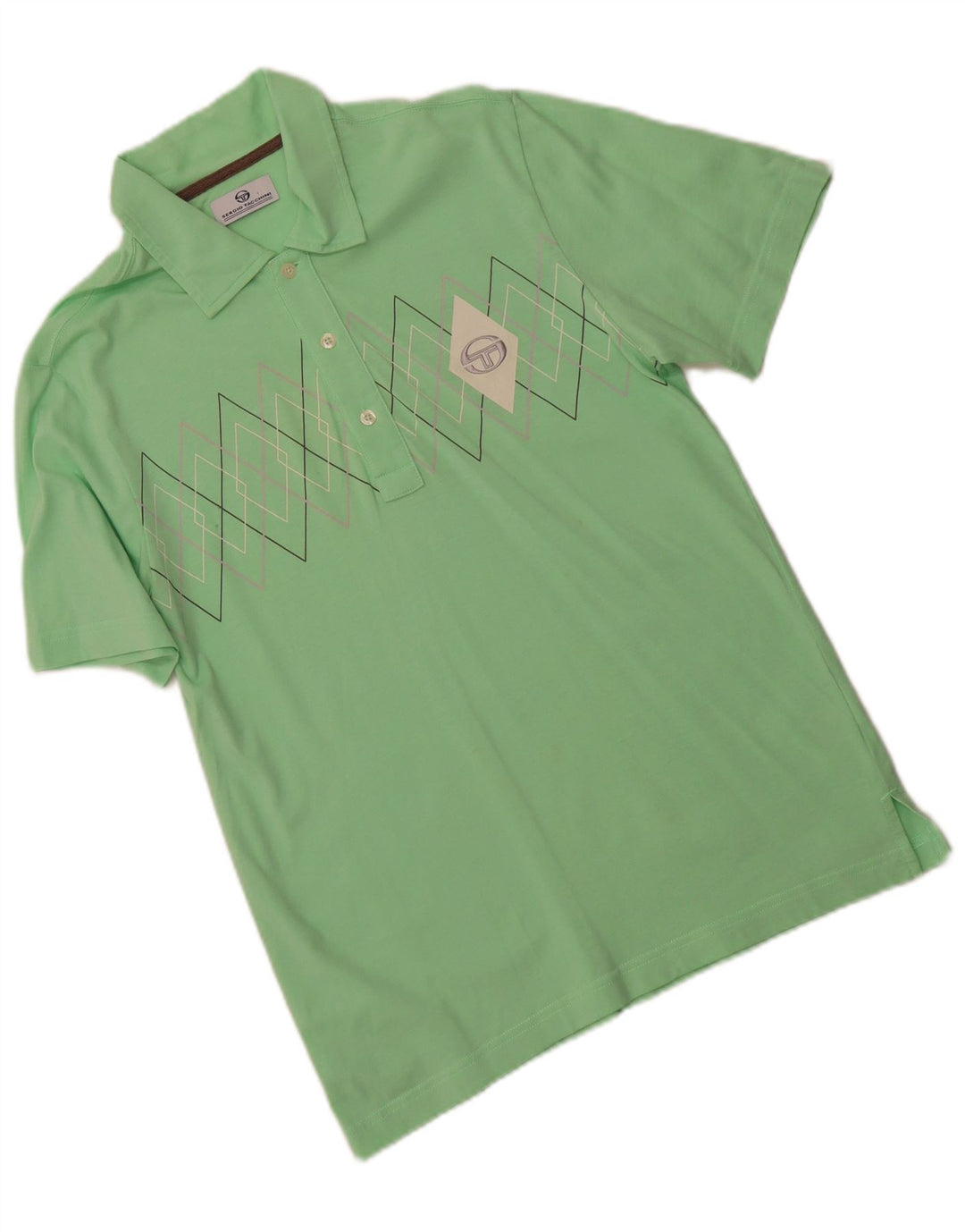 Polo da uomo Sergio Tacchini piccola in cotone a rombi/diamanti verde