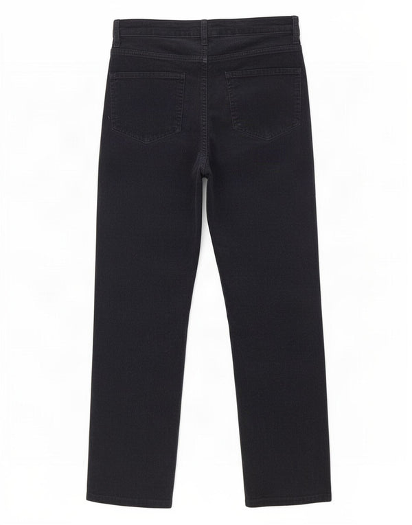 Pantaloni dritti corti Marks & Spencer da donna UK 10 piccoli W27 L25 blu navy