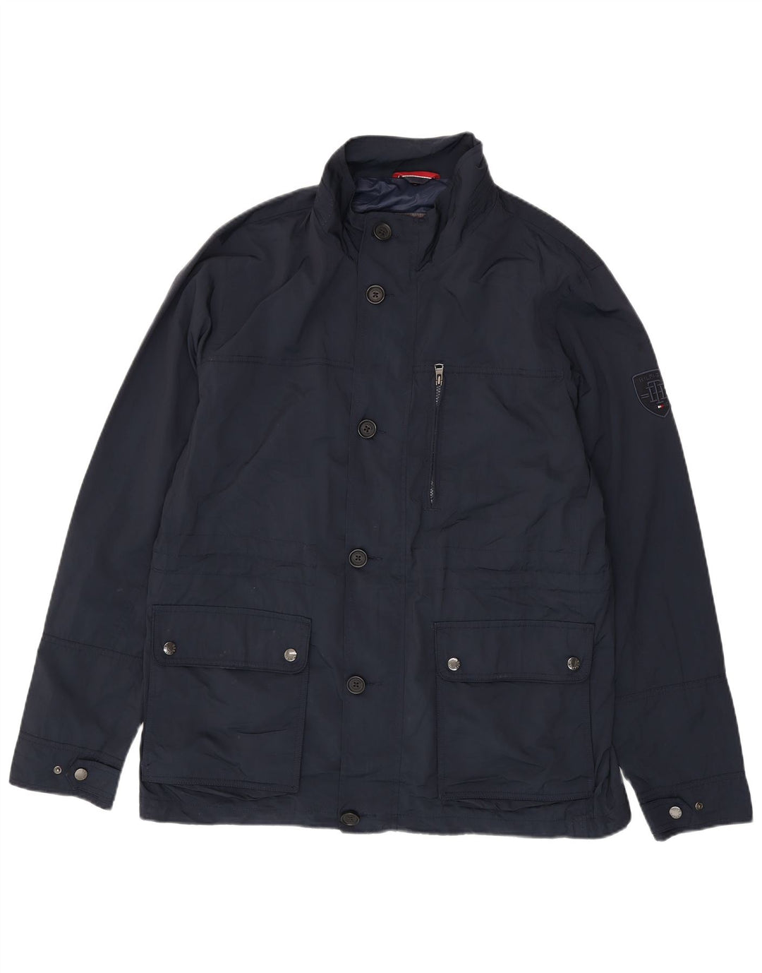 TOMMY HILFIGER Giacca utility da uomo UK 42 XL Poliestere blu navy
