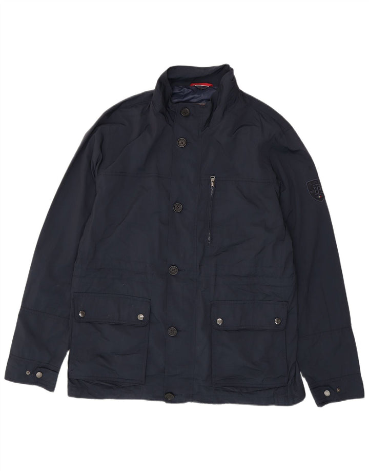 TOMMY HILFIGER Giacca utility da uomo UK 42 XL Poliestere blu navy