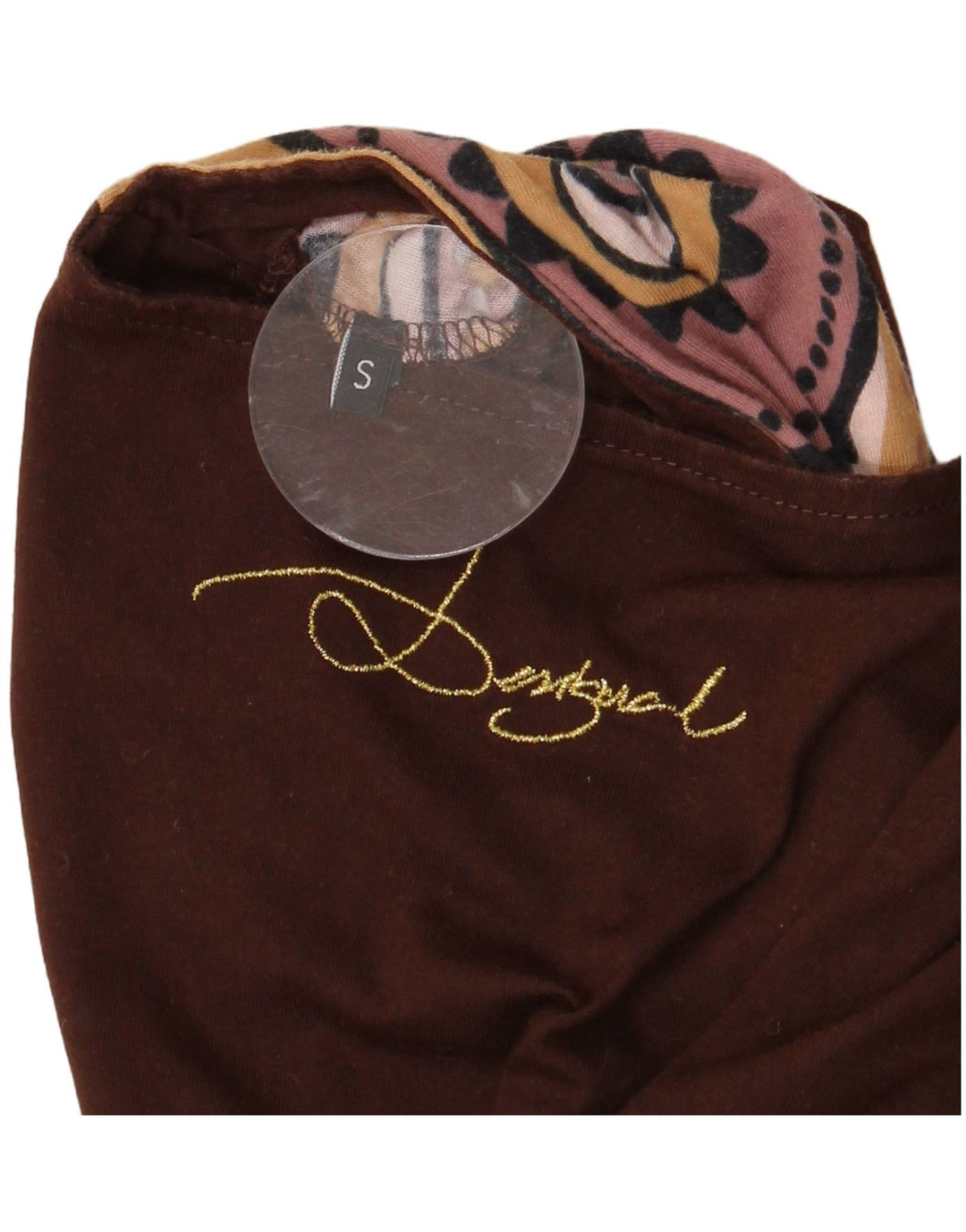 DESIGUAL Abito tunica asimmetrico grafico da donna UK 10 Piccolo floreale marrone