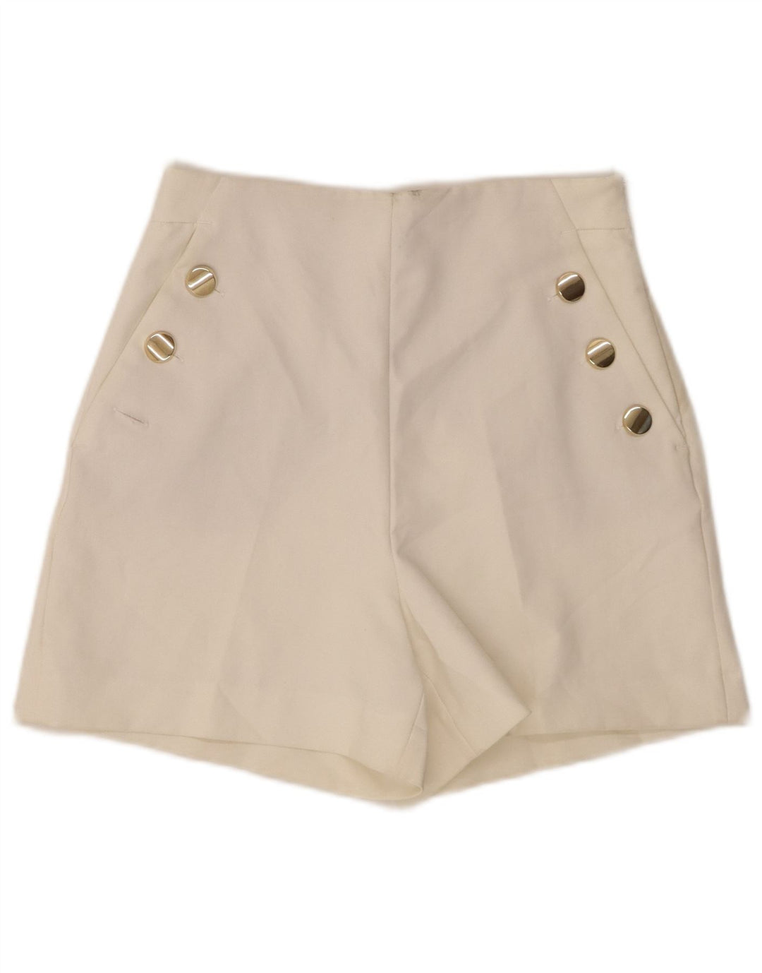 Pantaloncini casual a vita alta da donna ZARA piccoli W26 bianchi