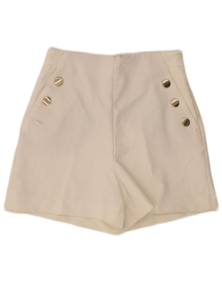 Pantaloncini casual a vita alta da donna ZARA piccoli W26 bianchi