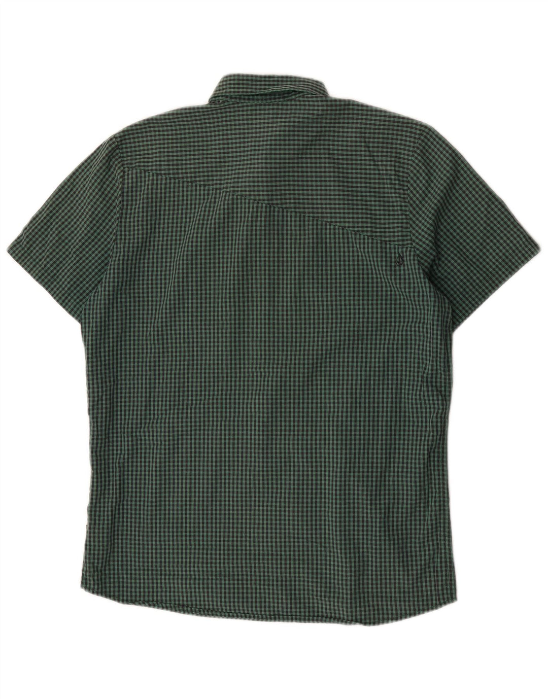 Camicia a maniche corte da uomo Volcom Modern Fit, grande in cotone a quadretti verde
