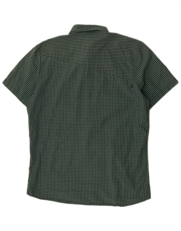Camicia a maniche corte da uomo Volcom Modern Fit, grande in cotone a quadretti verde