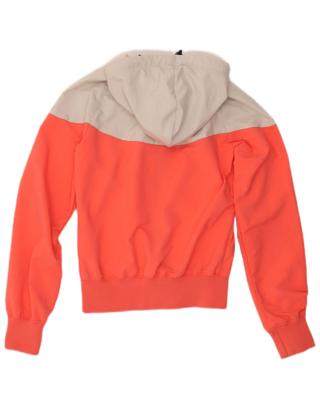 Giubbotto bomber con cappuccio da donna Nike UK 10 piccolo arancione in cotone color block