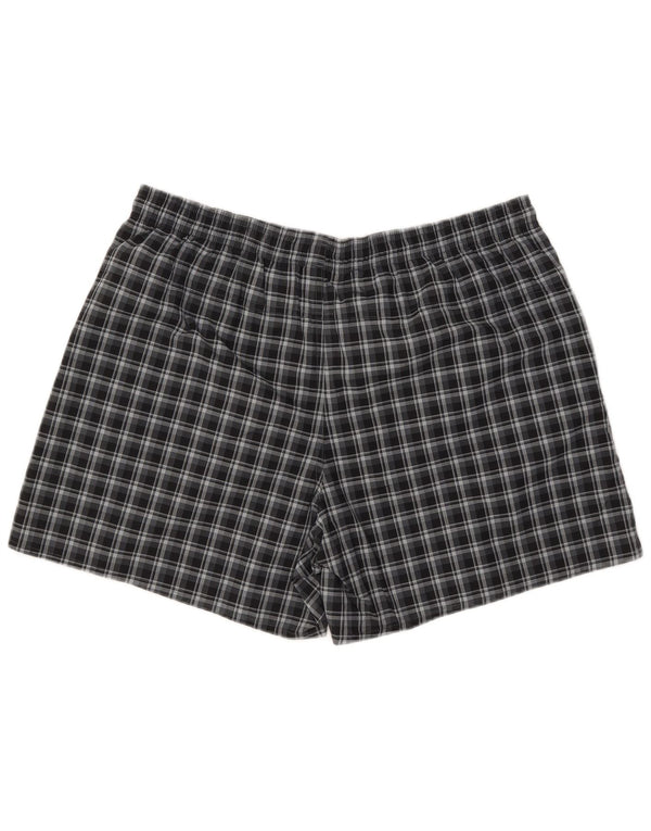 Pantaloncini da bagno da uomo Adidas XL blu navy a quadri in poliestere