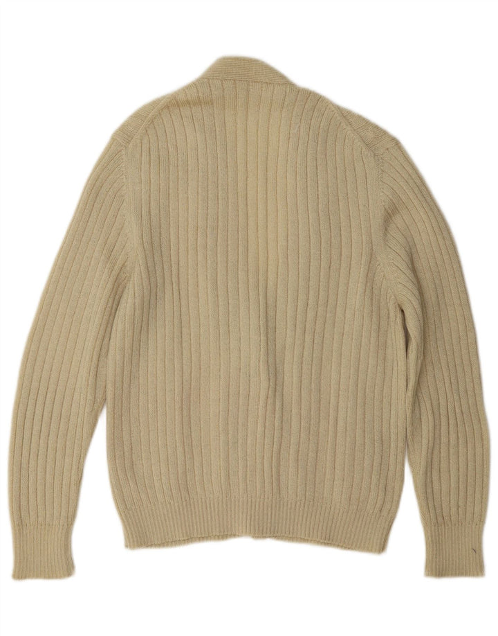 Maglione cardigan da donna vintage UK 16 grande beige