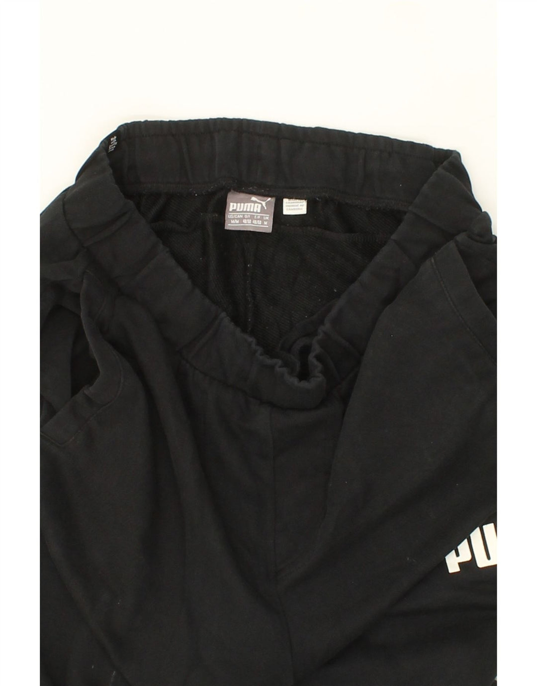 PUMA Mens Graphic Tracksuit Trousers Medium Black Vintage Puma and Second-Hand Puma from Messina Hembry 