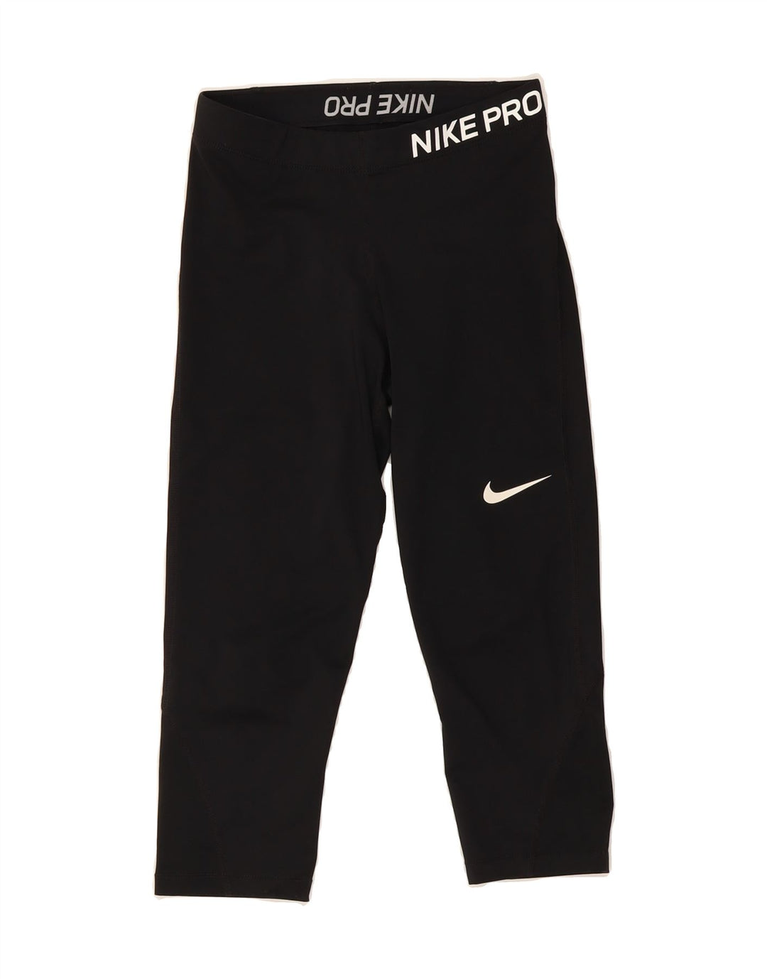 NIKE Womens Dri Fit Graphic Capri Leggings UK 12 Medium  Black Polyester Vintage Nike and Second-Hand Nike from Messina Hembry 