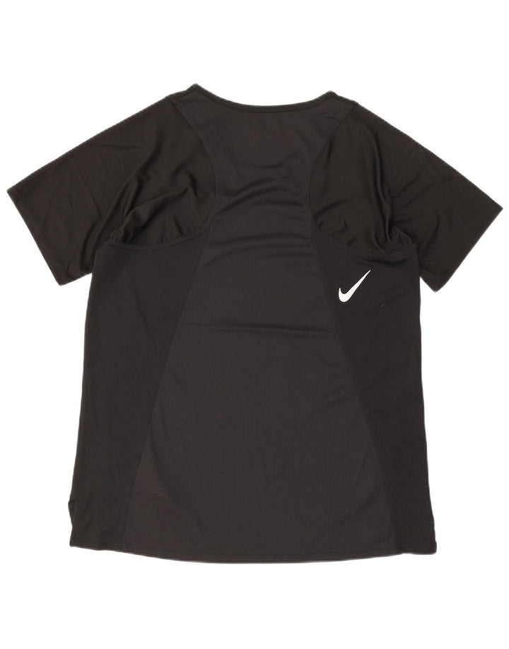 T-shirt Nike Dri Fit da donna Top UK 10 Small Nero Poliestere
