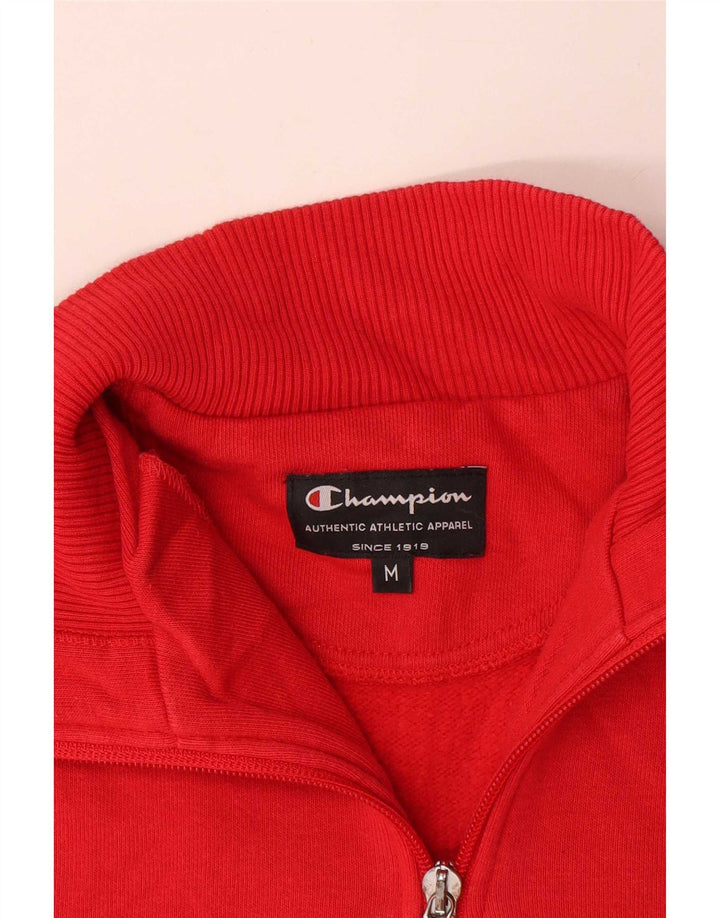 Felpa da uomo Champion con zip e collo, maglione, cotone rosso medio