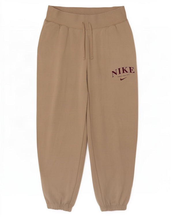 Pantaloni da tuta con grafica Nike da donna, pantaloni da jogging UK 10 piccoli, cotone beige