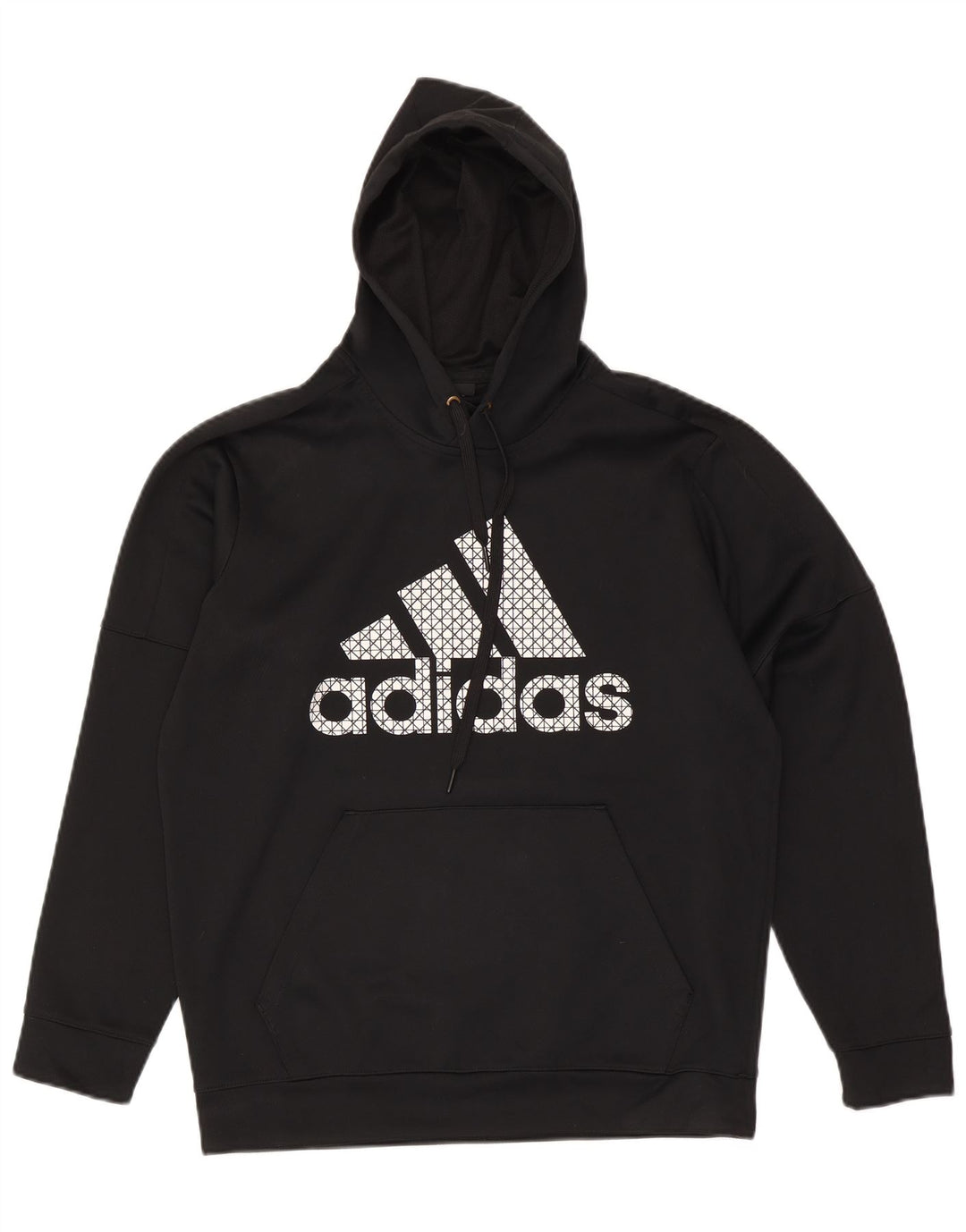 Felpa con cappuccio grafica Adidas Climawarm da uomo grande in poliestere nero
