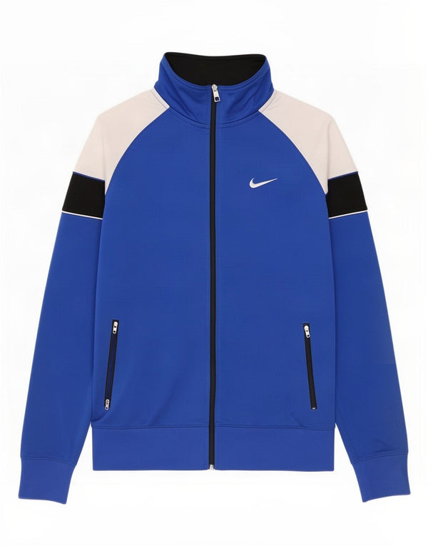 Giacca da tuta da uomo Nike in poliestere color block blu medio