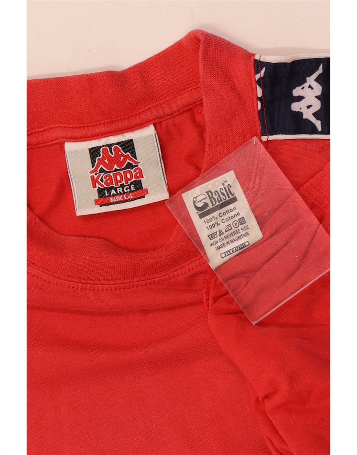T-shirt grafica da uomo Kappa Top grande in cotone color block rosso