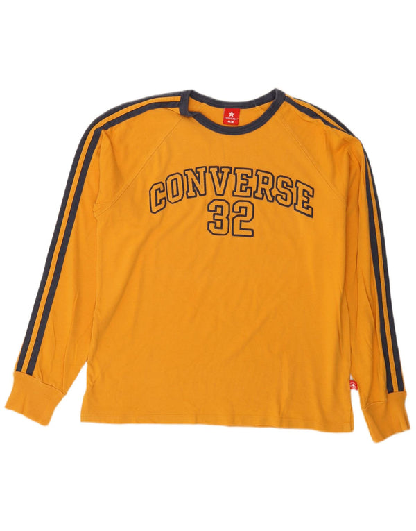 Converse Top grafico da uomo a maniche lunghe piccolo in cotone giallo